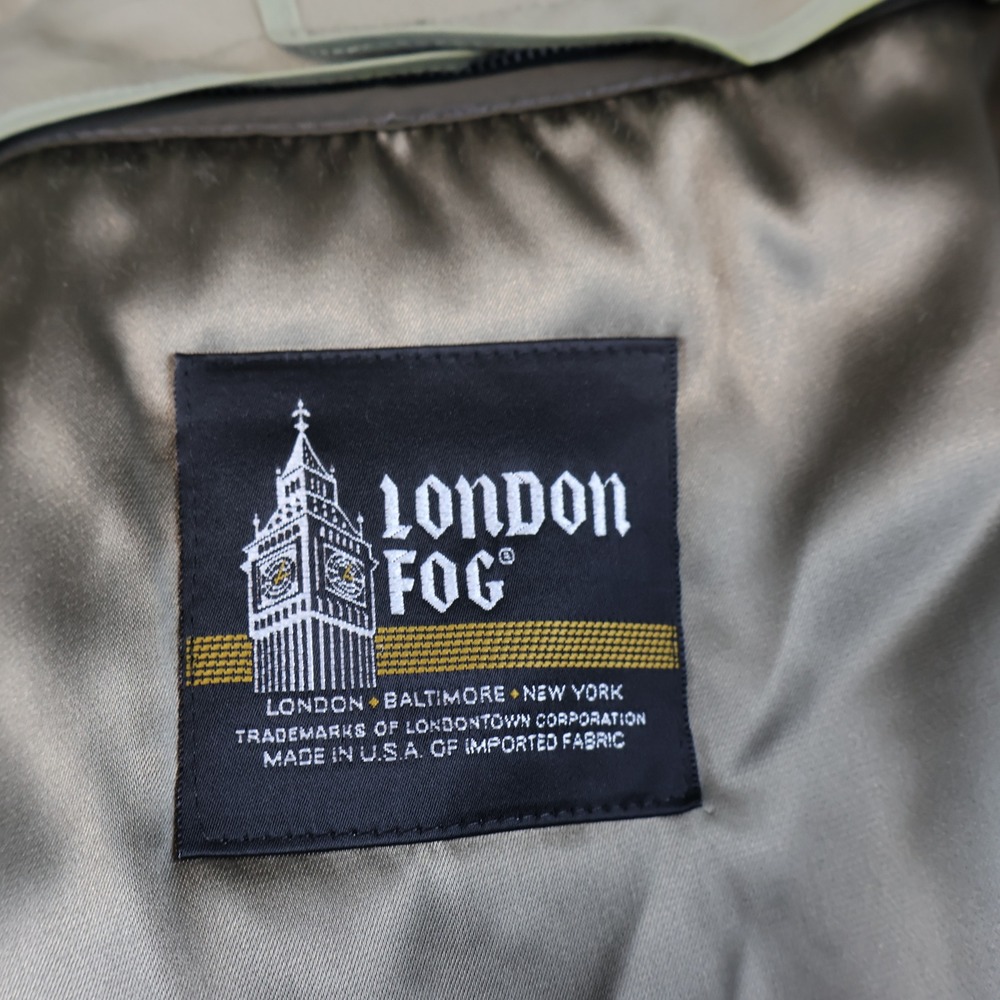 London Fog Mens 40 Short Trench Coat Tan Khaki Thinsulate Liner Belted USA Vtg - Picture 6 of 11